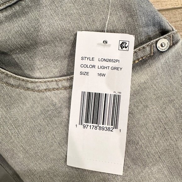 WIT & WISDOM WOMENS SAM HIGH RISE AB SOLUTION WIDE LEG GREY JEANS NEW 16W - Picture 11 of 15